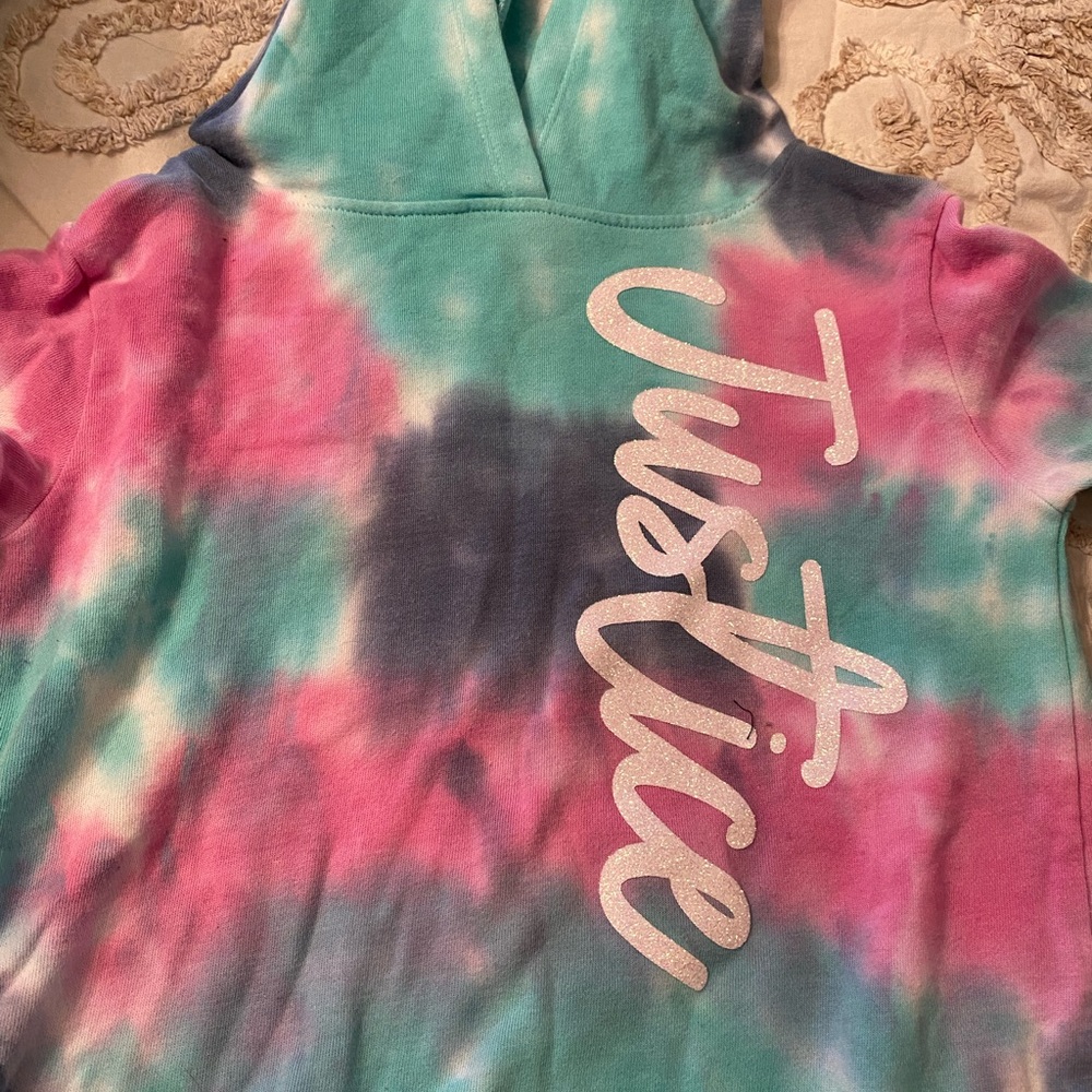 Girls size 8 justice tie dye hoodie.